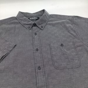 Ezekiel Mens Short Sleeve Button Up Shirt Black‎ Size Large NWT